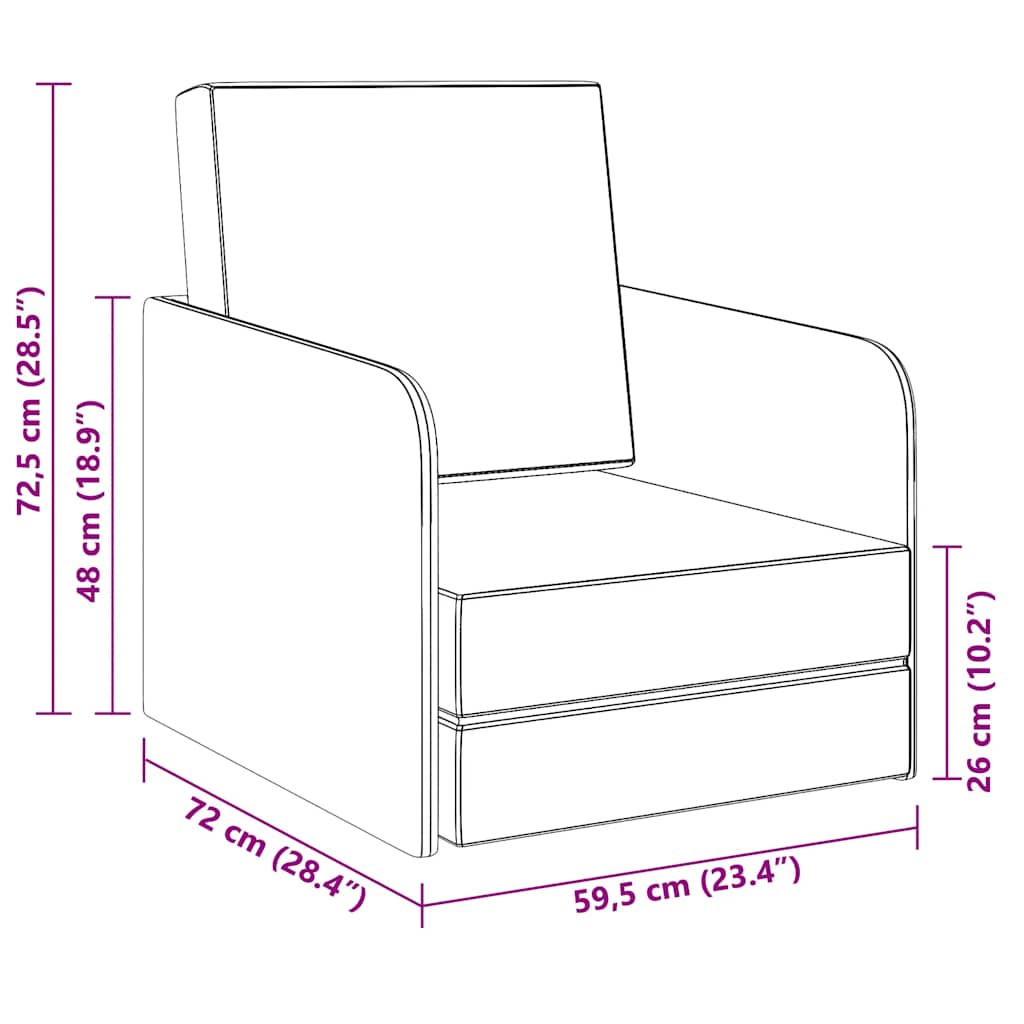 Sillón convertible tela gris claro