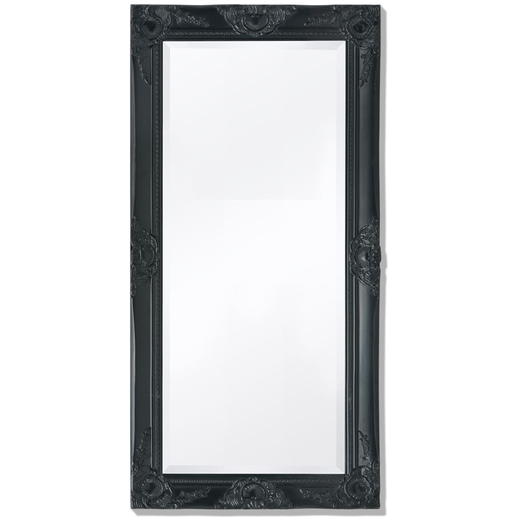 Espejo de pared estilo barroco 100x50 cm negro