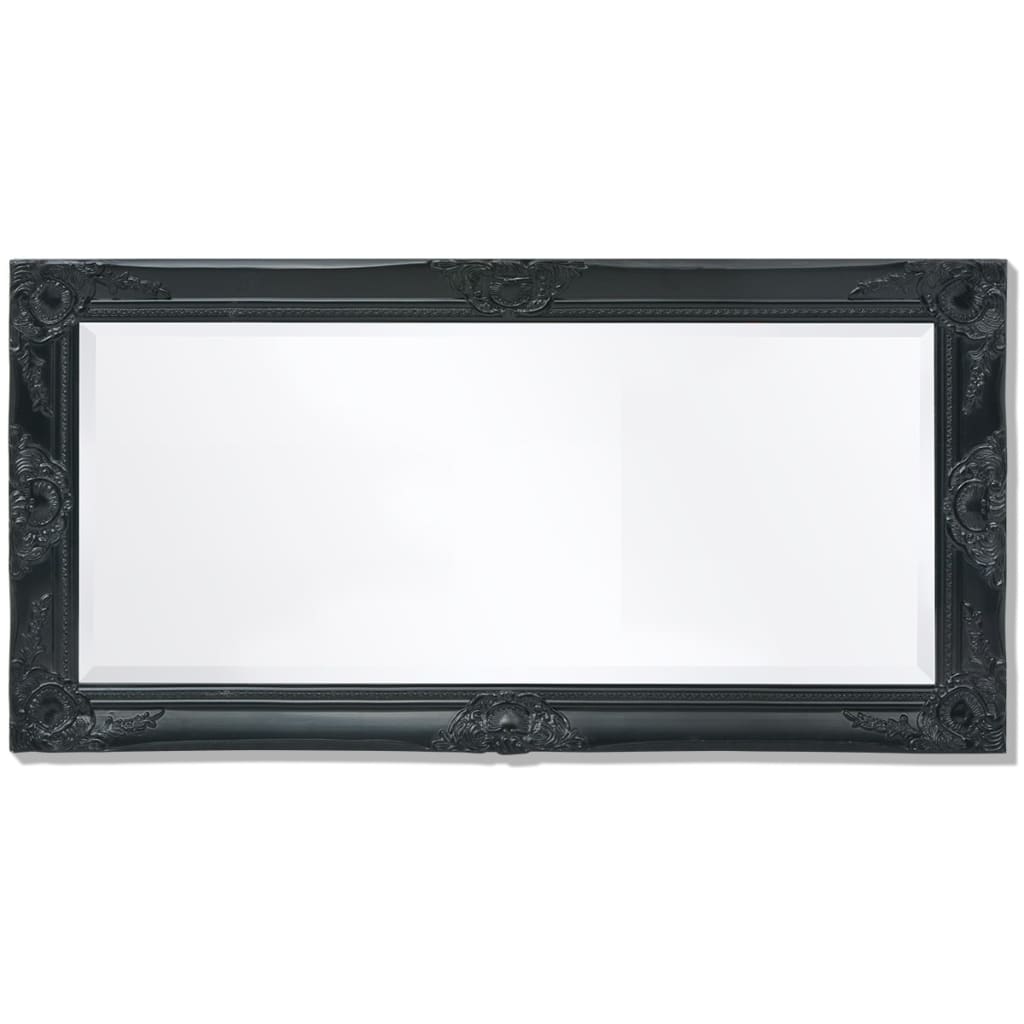 Espejo de pared estilo barroco 100x50 cm negro