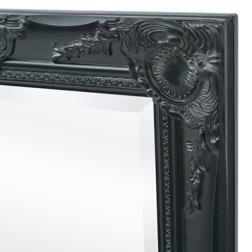 Espejo de pared estilo barroco 100x50 cm negro