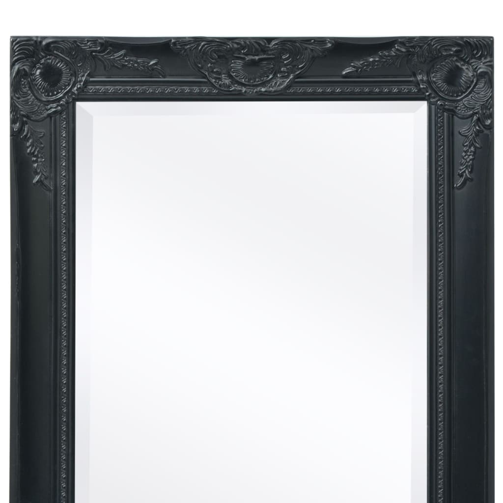 Espejo de pared estilo barroco 100x50 cm negro