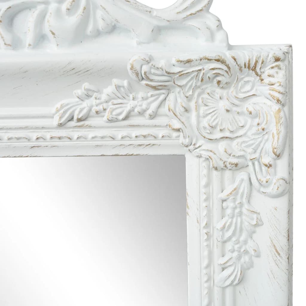 Espejo de pie estilo barroco blanco 160x40 cm
