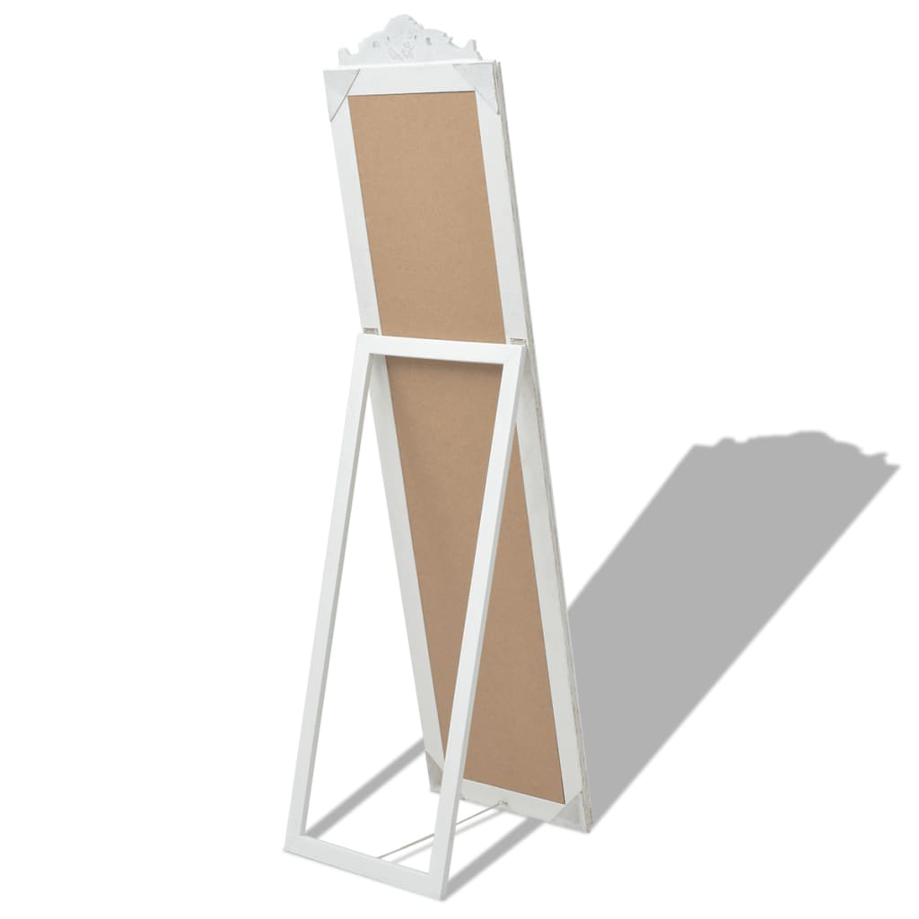 Espejo de pie estilo barroco blanco 160x40 cm