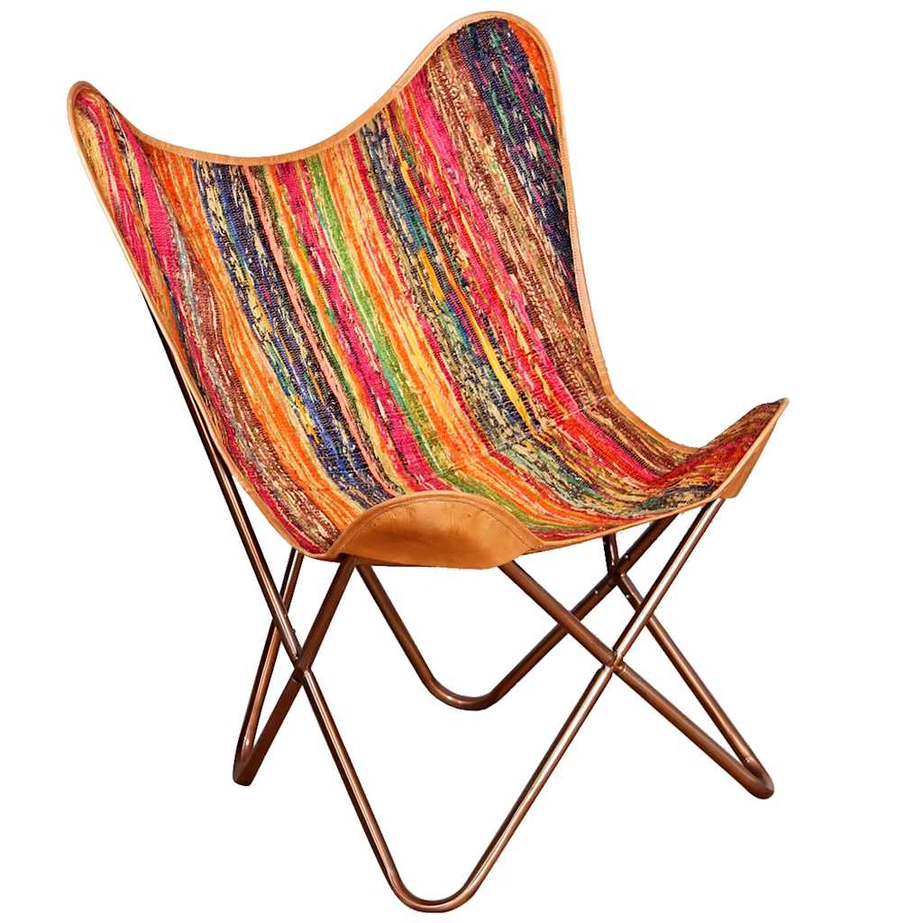 Silla butterfly de tela chindi Multicolor