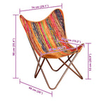 Silla butterfly de tela chindi Multicolor