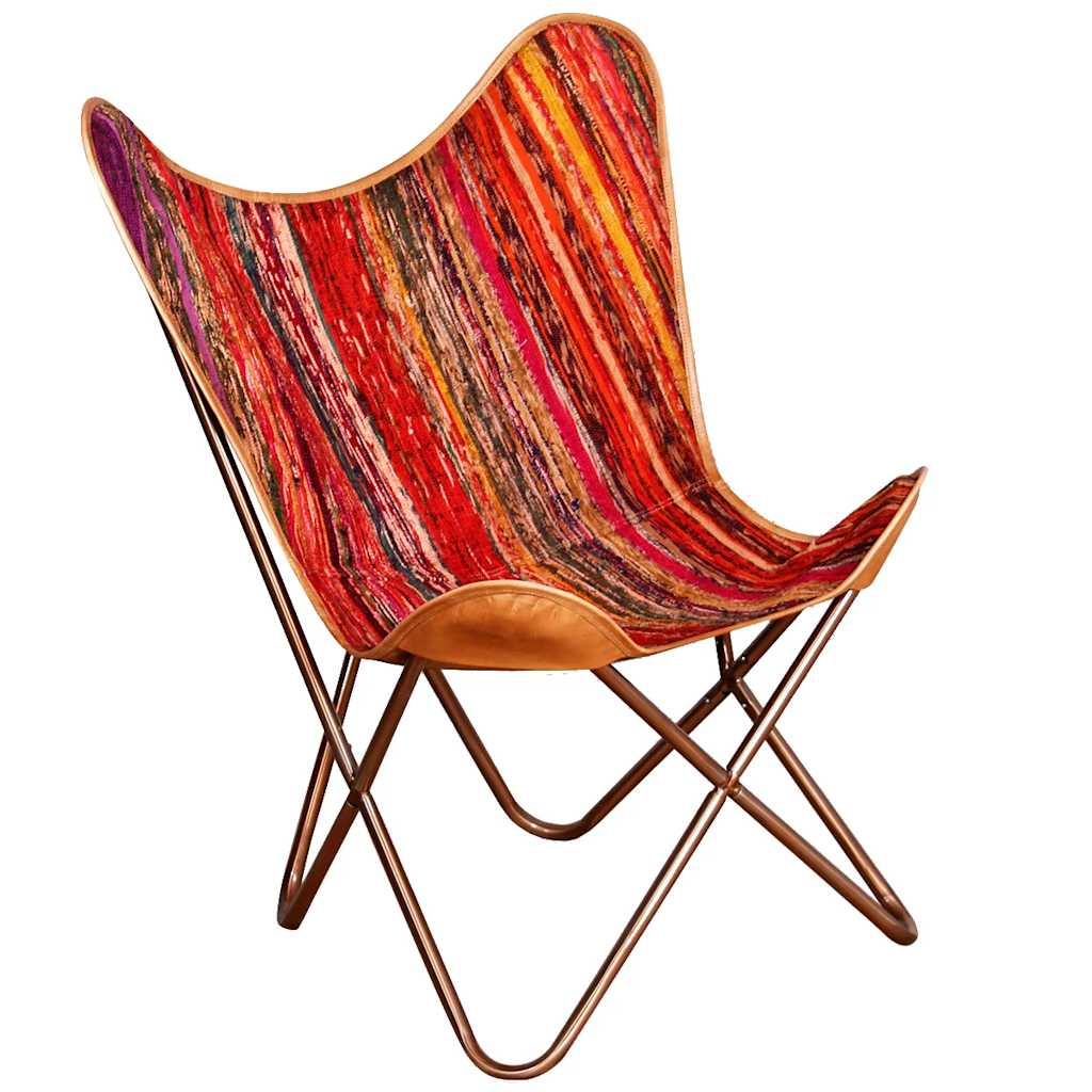 Silla butterfly de tela chindi Multicolor
