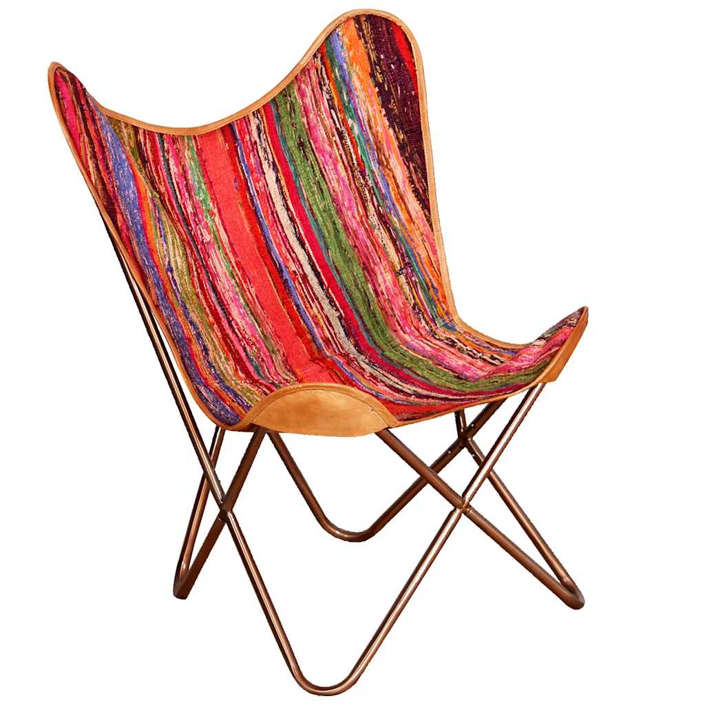 Silla butterfly de tela chindi Multicolor