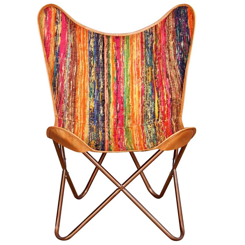 Silla butterfly de tela chindi Multicolor