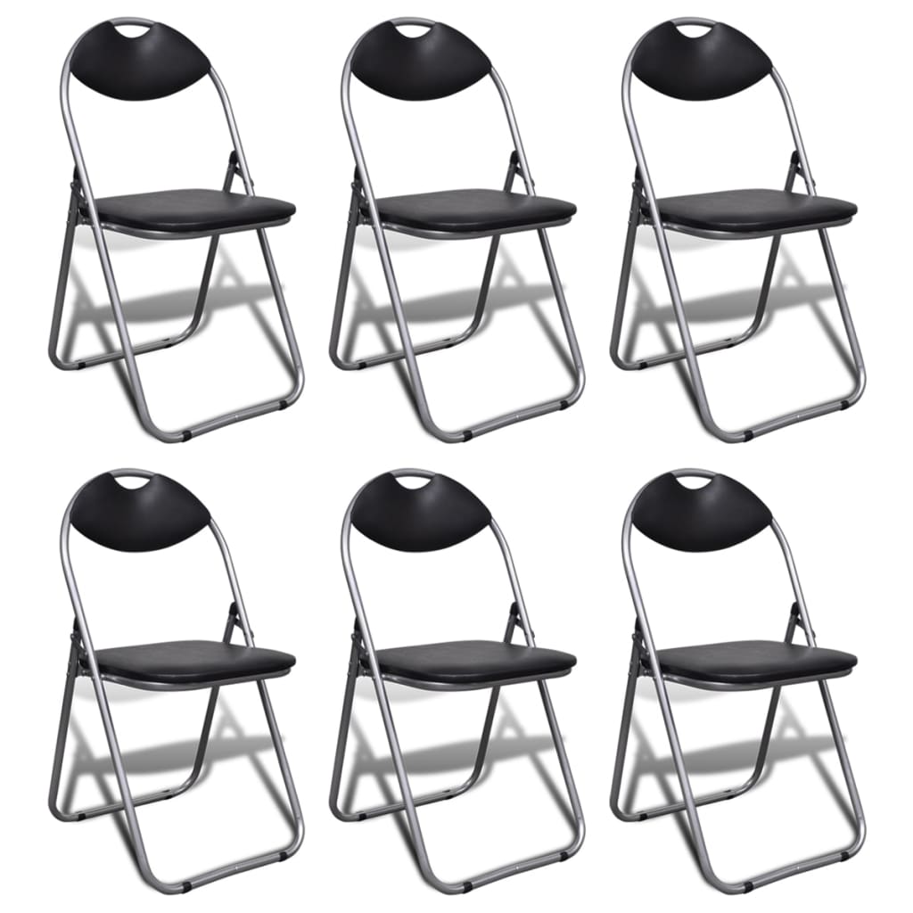 Sillas plegables 6 unidades cuero sintético