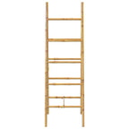 Escalera toallero doble con 5 peldaños bambú 50x160 cm