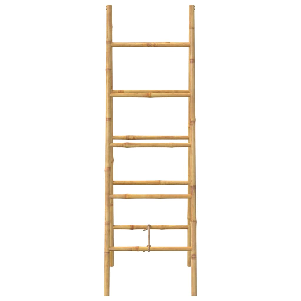 Escalera toallero doble con 5 peldaños bambú 50x160 cm