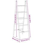 Escalera toallero doble con 5 peldaños bambú 50x160 cm