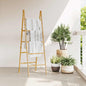Double towel ladder with 5 bamboo steps 50x160 cm