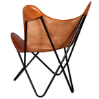 Silla Butterfly de cuero auténtico marrón