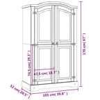 Armario madera de pino Mexicano estilo Corona 2 Puertas