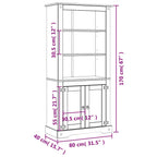 Aparador Corona Range de pino mexicano 80x40x170 cm