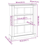 Estantería 3 niveles Corona Range de pino mexicano 80x29x100 cm