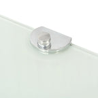 Estante de esquina con soportes cromados vidrio blanco 25x25 cm