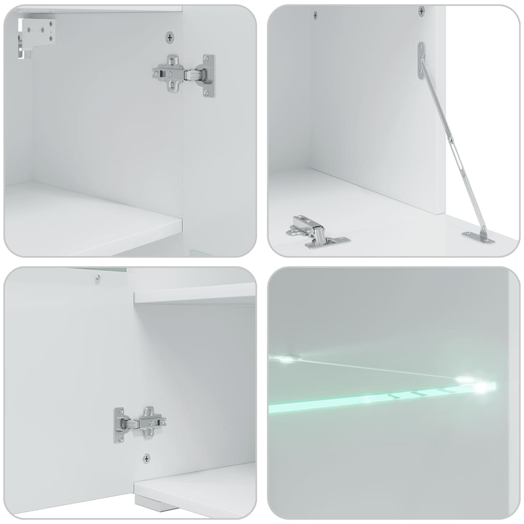 Juego de muebles de salón 5 piezas con iluminación LED blanco