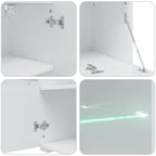 Juego de muebles de salón 5 piezas con iluminación LED blanco