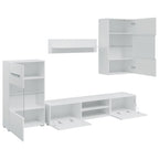Juego de muebles de salón 5 piezas con iluminación LED blanco
