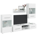 Juego de muebles de salón 5 piezas con iluminación LED blanco