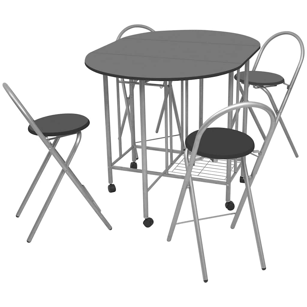 Conjunto de comedor plegable 5 piezas MDF