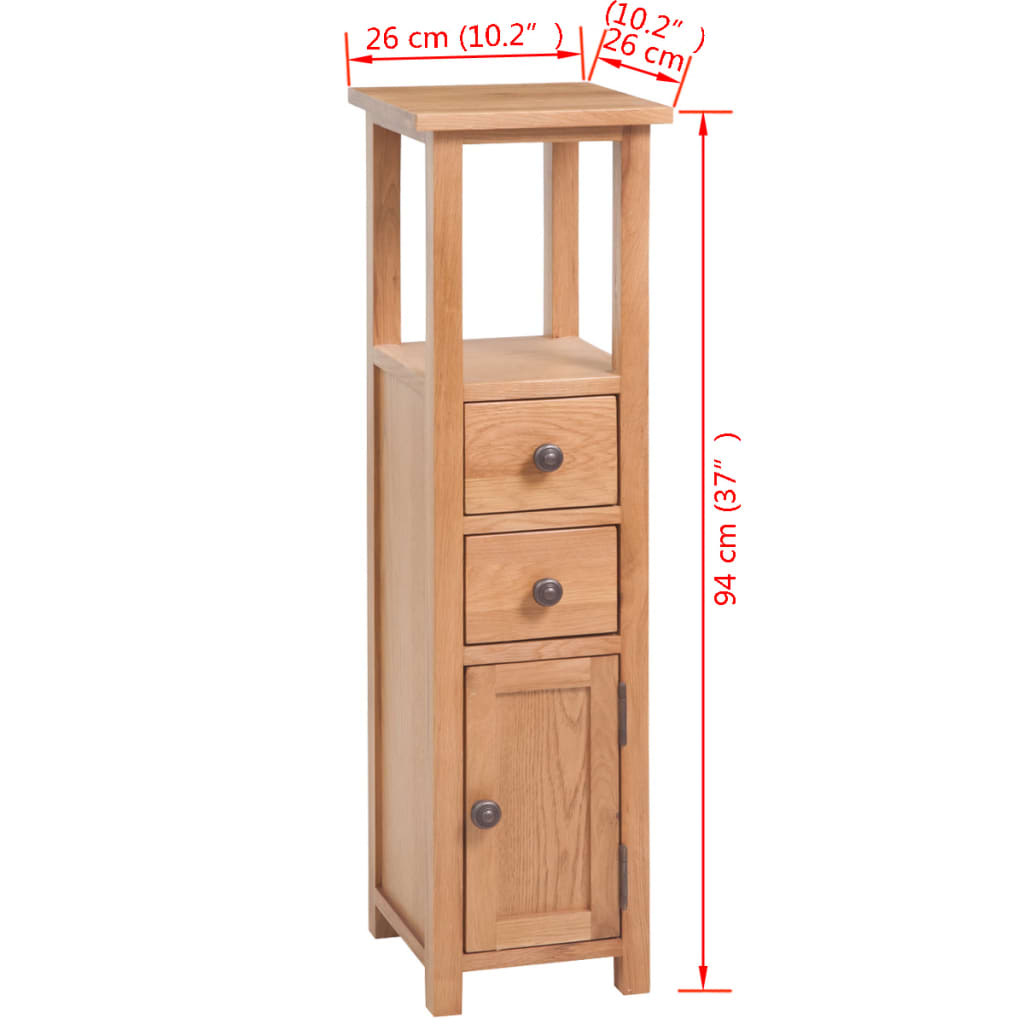 Mueble de esquina de madera de roble maciza 26x26x94 cm