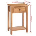 Mesa consola de madera de roble maciza 50x32x75 cm