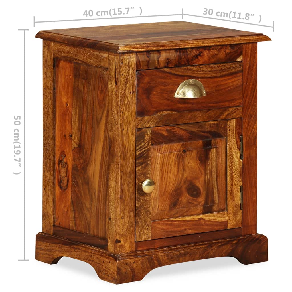Mesitas de noche 2 uds madera maciza de acacia 40x30x50 cm