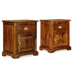 Mesitas de noche 2 uds madera maciza de acacia 40x30x50 cm