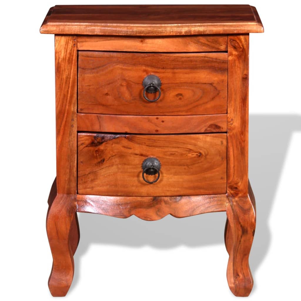Mesitas de noche con cajones 2 uds madera maciza de acacia