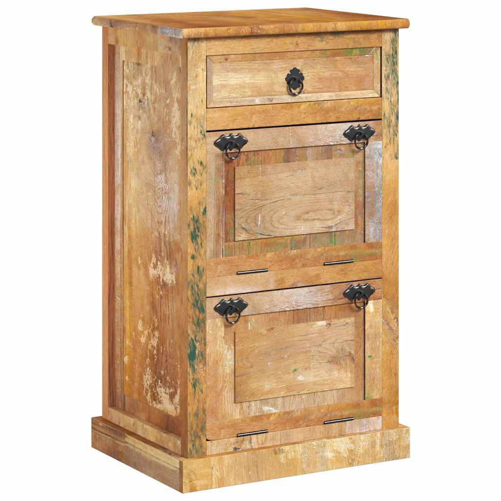 Zapatero de 4 niveles con cajón madera maciza reciclada
