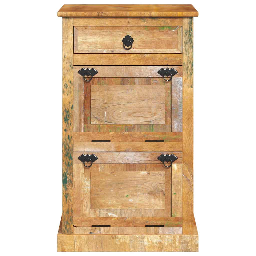 Zapatero de 4 niveles con cajón madera maciza reciclada