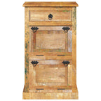 Zapatero de 4 niveles con cajón madera maciza reciclada