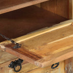 Zapatero de 4 niveles con cajón madera maciza reciclada