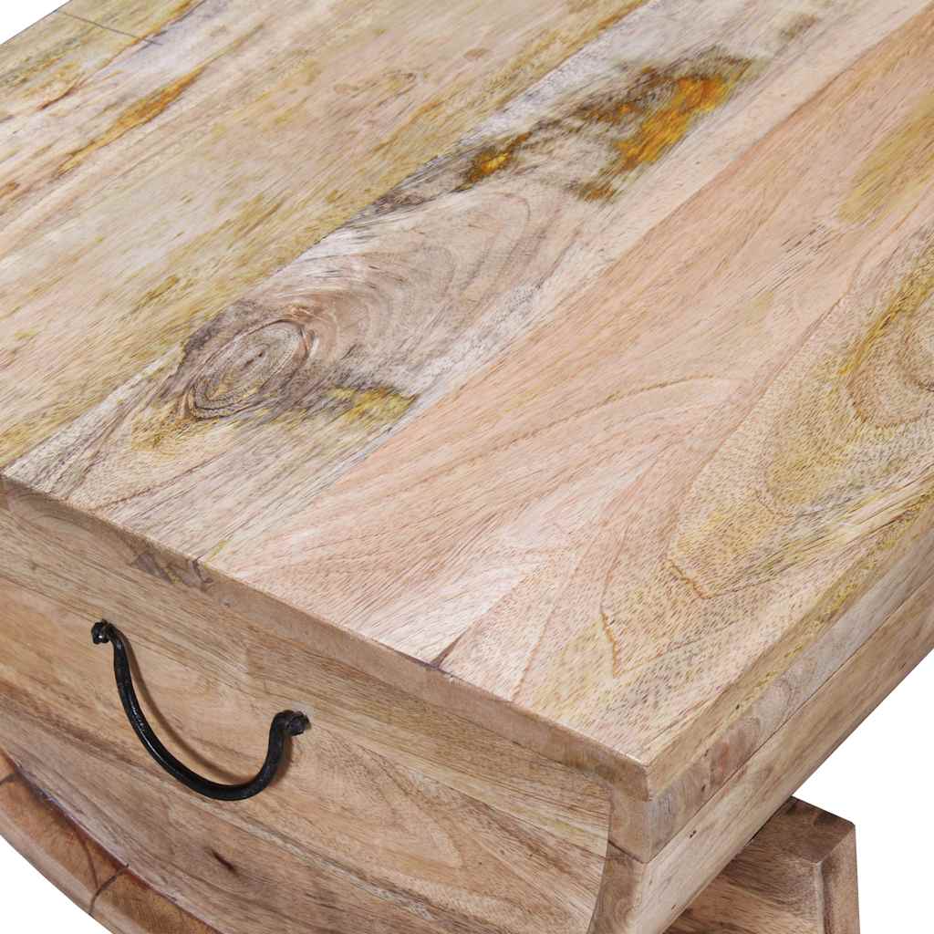 Mesa de centro de madera maciza de mango 88x50x40 cm
