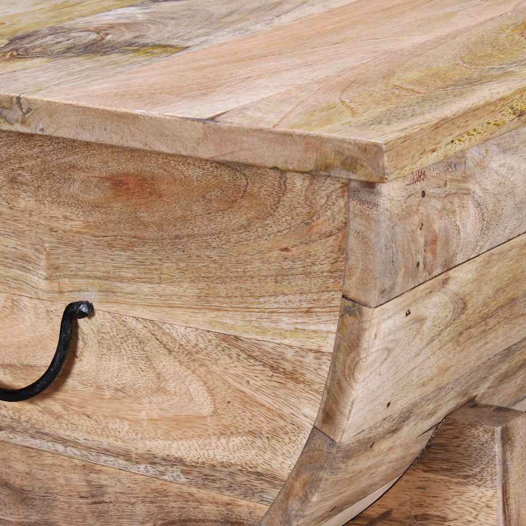 Mesa de centro de madera maciza de mango 88x50x40 cm