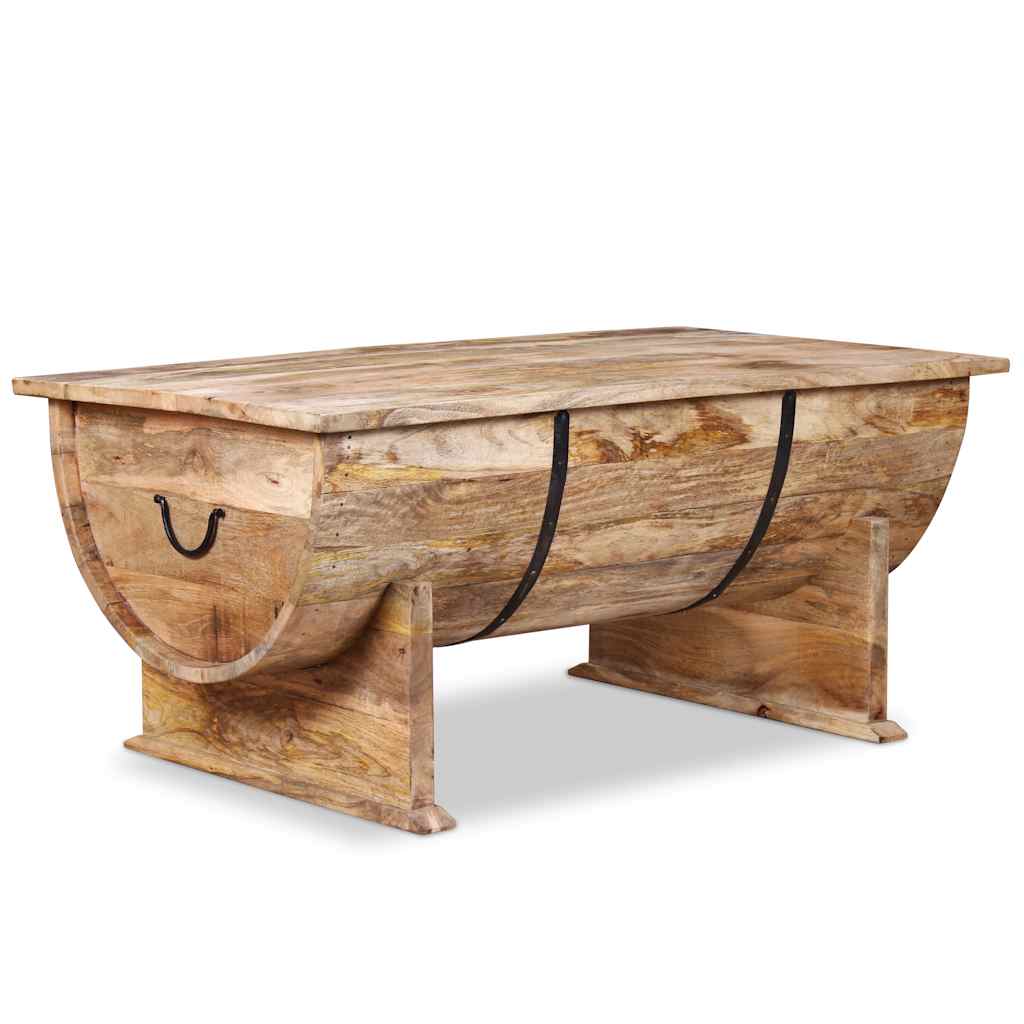 Mesa de centro de madera maciza de mango 88x50x40 cm