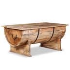 Mesa de centro de madera maciza de mango 88x50x40 cm