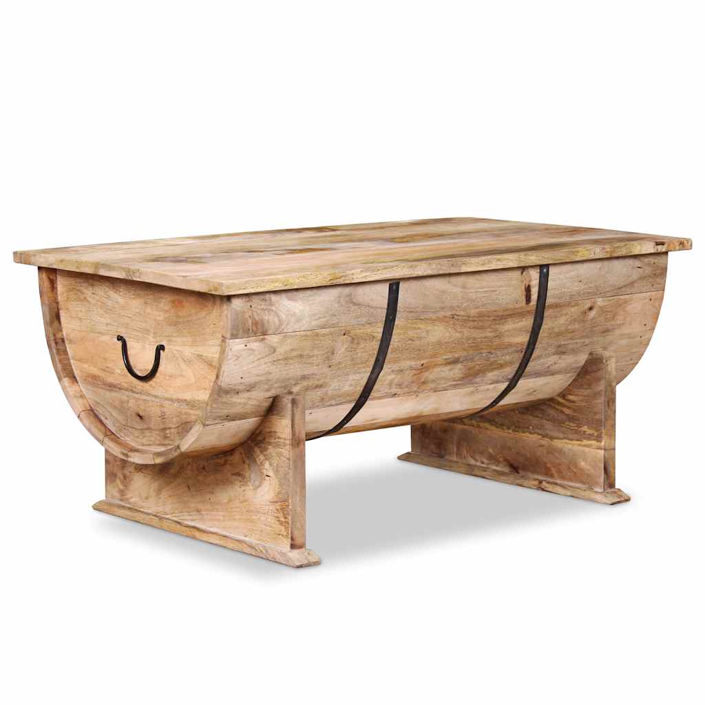Mesa de centro de madera maciza de mango 88x50x40 cm