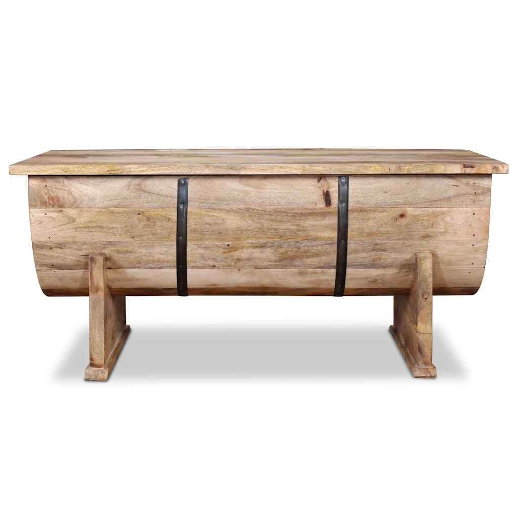 Mesa de centro de madera maciza de mango 88x50x40 cm