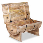 Mesa de centro de madera maciza de mango 88x50x40 cm