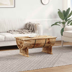 Mesa de centro de madera maciza de mango 88x50x40 cm