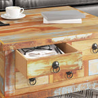 Mesa de centro de madera maciza reciclada 70x70x38 cm