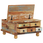 Mesa de centro de madera maciza reciclada 70x70x38 cm