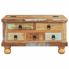 Mesa de centro de madera maciza reciclada 70x70x38 cm