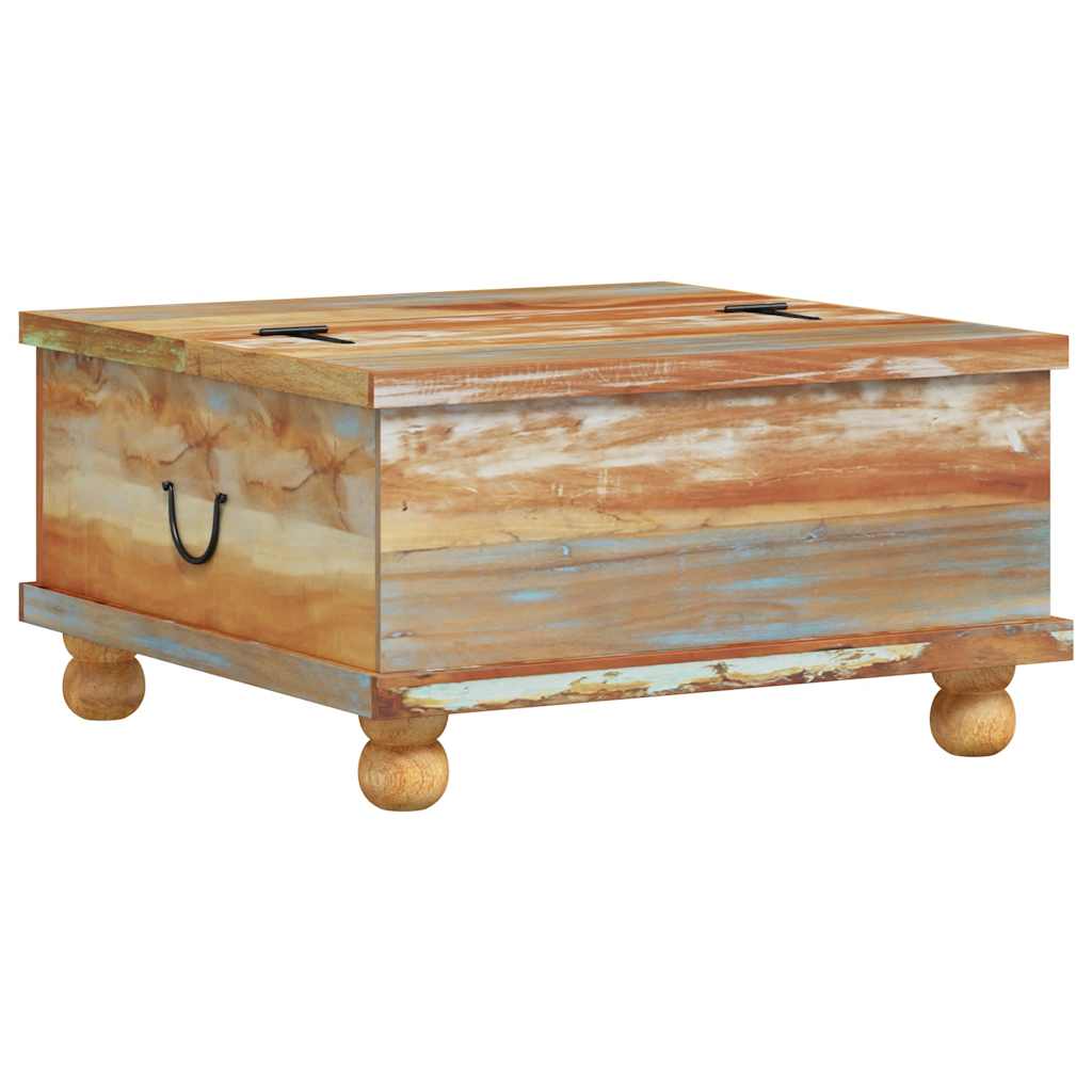 Mesa de centro de madera maciza reciclada 70x70x38 cm