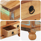 Mesa de centro de madera maciza reciclada 70x70x38 cm