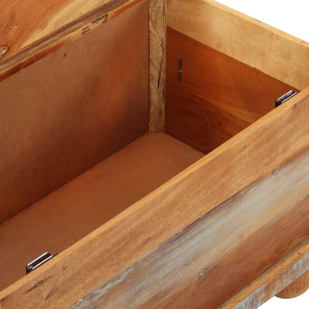 Mesa de centro de madera maciza reciclada 70x70x38 cm